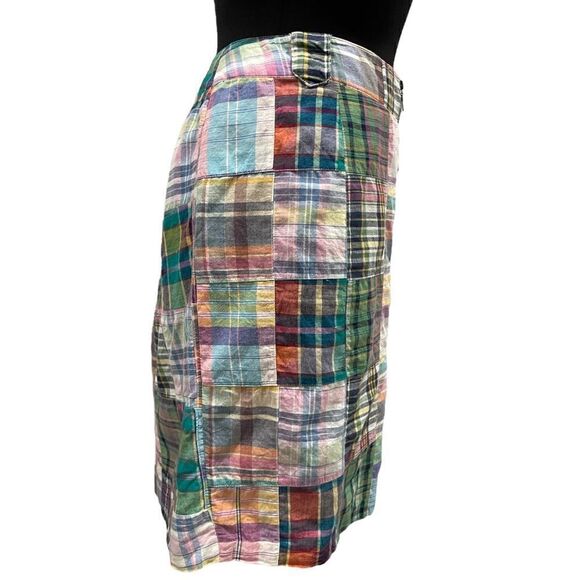 𝅺morrissey Y? Patchwork Zip Front Plaid Mini Skirt Sz 14 - Picture 7 of 14